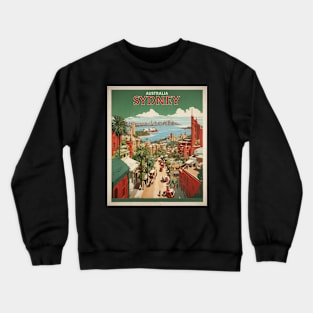 Sydney Australia Vintage Travel Poster Tourism Crewneck Sweatshirt